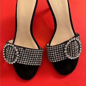 Kate Spade New York Seville Black Heels with Rhinestone Accents